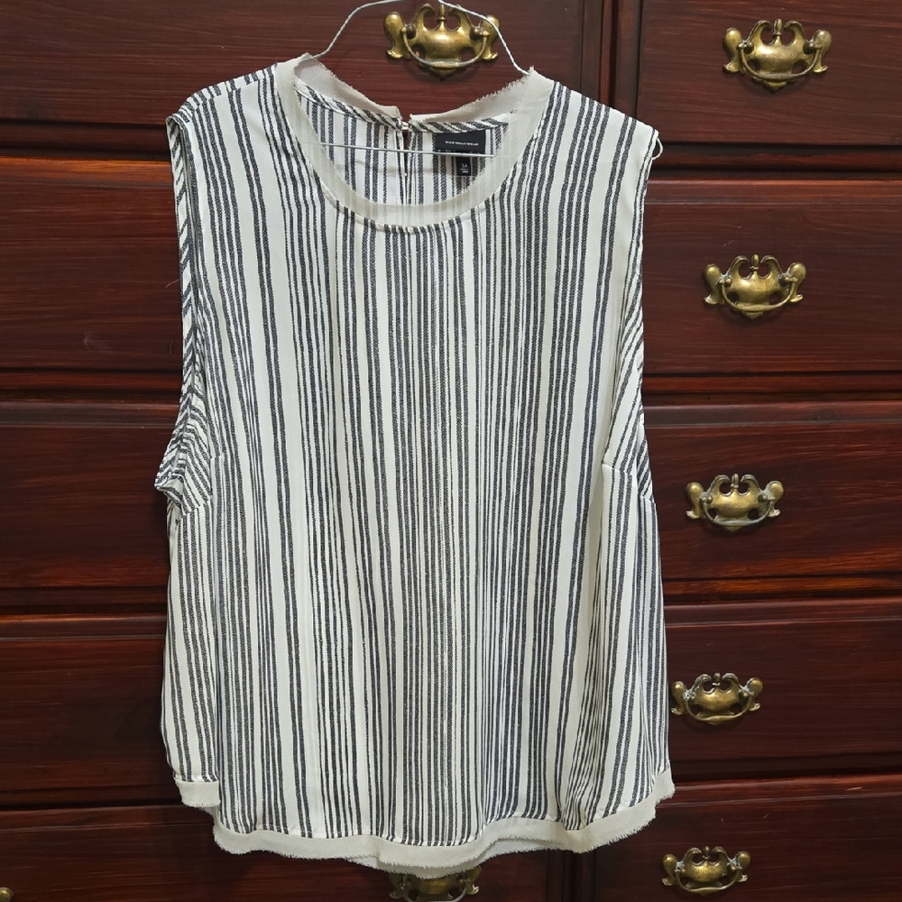 Who What Wear Monochrome Striped Tank Top Size 3X